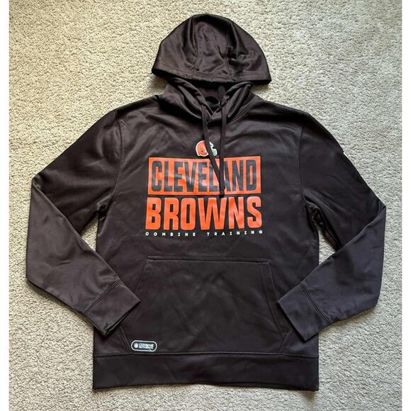 NFL x New Era Team Apparel Cleveland Browns Combine Offside Hoodie Brown Men's M - Picture 1 of 9